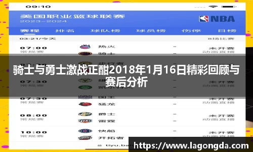 骑士与勇士激战正酣2018年1月16日精彩回顾与赛后分析
